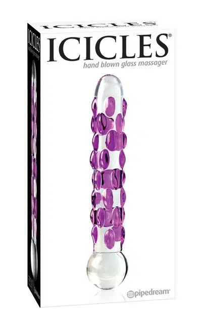 Pipedream Icicles Glass Wand-With Elegant Purple Nubs | Condoms Canada