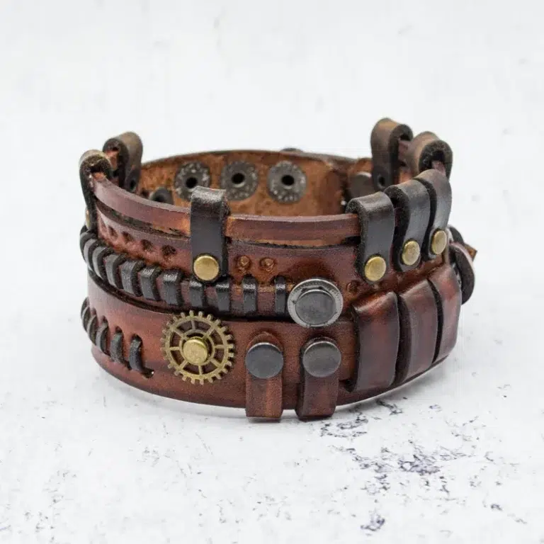 Steampunk Leather Bracelet