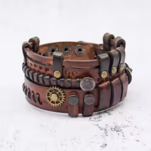 Steampunk Leather Bracelet